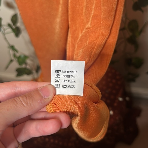 Kollyy Orange Spaghetti Strap Cowlneck Midi Dress NWOT - Picture 9 of 9